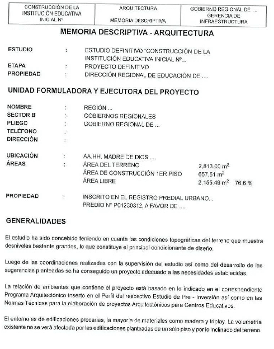 Memoria Descriptiva De Un Proyecto De Edificaci n Memoria Descriptiva De Un Proyecto De Edificaci n